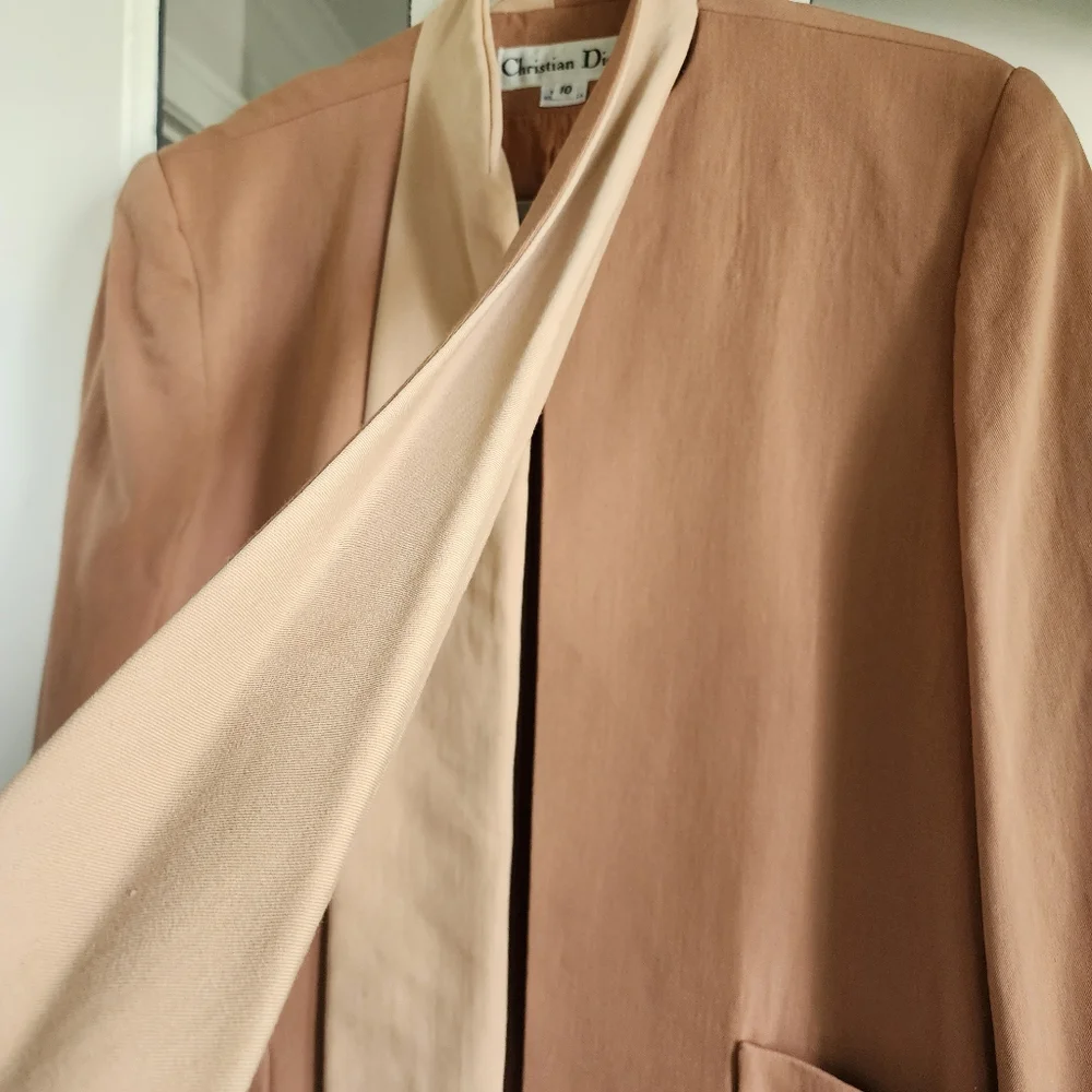 Vintage Christian Dior Open Front Blazer Jacket, Sz 10